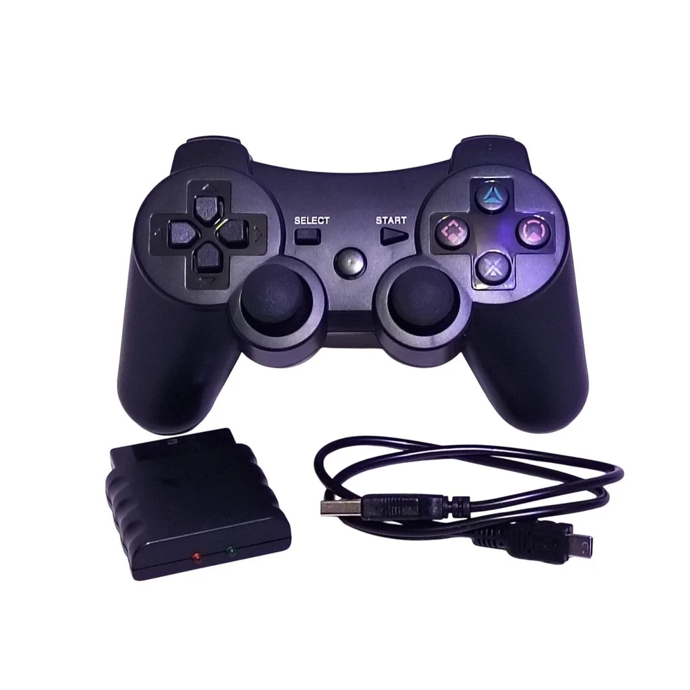 XYAB Specter Wireless Sony PS2 Controller Black 2.4GHz with Receiver Cable NEW